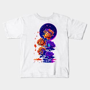 colorful dream fantasy roses Kids T-Shirt